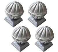 ITTRUH Terminali for Pali di Recinzione, 4 coperture for recinzioni, Cappucci for Pali di Recinzione in Alluminio a Forma di Loto for Decorazioni domestiche, Giardini, cancelli e Scale.(120x120mm)
