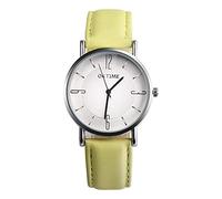 ITVIP Donna semplice Scala digitale Orologio al quarzo Cinturino in pelle moda adolescente Orologio da studente (Giallo)