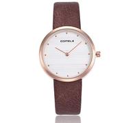 ITVIP Orologio da donna Movimento giapponese per PC, Orologio da cintura alla moda Orologio al quarzo casual in scala semplice (Marrone)