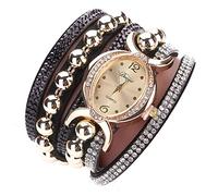 ITVIP Orologio da donna, Personalità intarsio diamante smussatura Bracciali tavolo Fascia per rivetti strass Andare in giro Orologio in lega di moda (G)