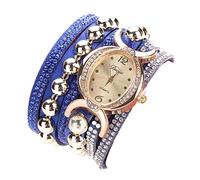 ITVIP Orologio da donna, Personalità intarsio diamante smussatura Bracciali tavolo Fascia per rivetti strass Andare in giro Orologio in lega di moda (D)