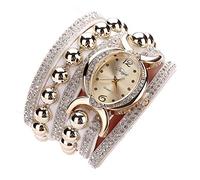 ITVIP Orologio da donna, Personalità intarsio diamante smussatura Bracciali tavolo Fascia per rivetti strass Andare in giro Orologio in lega di moda (C)