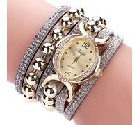 ITVIP Orologio da donna, Personalità intarsio diamante smussatura Bracciali tavolo Fascia per rivetti strass Andare in giro Orologio in lega di moda (H)