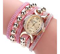 ITVIP Orologio da donna, Personalità intarsio diamante smussatura Bracciali tavolo Fascia per rivetti strass Andare in giro Orologio in lega di moda (J)