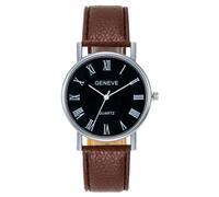 ITVIP Orologio, Orologio Quadrante Grande in Vetro Blu-Ray, Orologio al Quarzo da Uomo impermeabile Con Calendario (Marrone)