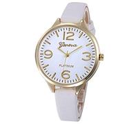 ITVIP Piccolo orologio da donna al quarzo selvaggio con cintura sottile Grande scala digitale Orologio da studente retrò (Bianco)