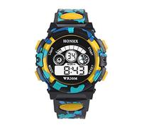 ITVIP Studenti maschili, ragazzi e ragazze, orologi elettronico per bambini, sport multifunzione impermeabile, mimetico a tre occhi (Giallo)