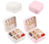 iTYOOS 2 Pezzi Portagioie Donna, Portagioie da Viaggio, Porta Orecchini Organizer, Portagioie Ragazza, Porta Gioielli per Riporre Orecchini,Anelli, Collane Bracciali,Regali Donna Compleanno