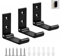 iTYOOS 3 Pezzi Ganci Appendiabiti Pieghevoli Ganci per Porta in Alluminio Pieghevoli Supporto per Cuffie da Parete con Viti per Cucine, Lavanderie, Internet Café, Camere da Letto