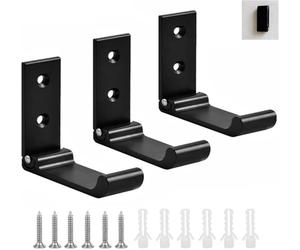 iTYOOS 3 Pezzi Ganci Appendiabiti Pieghevoli Ganci per Porta in Alluminio Pieghevoli Supporto per Cuffie da Parete con Viti per Cucine, Lavanderie, Internet Café, Camere da Letto