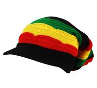 Itzu . Rasta Reggae Righe Leone Di Giuda Picco Cappello Morbido Cappello