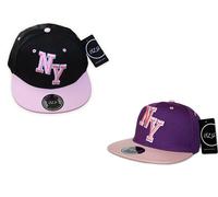 Itzu Youth - Unisex New York NY Block Snapback Cap Hat Snap Back Nero Rosa