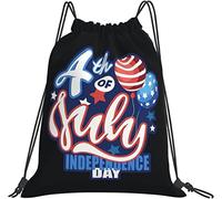 IUBBKI 4 luglio Zaino Happy Independence Day, borsa da palestra Sackpack String Storage Pouch per palestra Sport Yoga Viaggi Donna Uomo