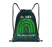 IUBBKI A maggio indossiamo il verde, mese della consapevolezza mentale, zaino con coulisse, borsa da palestra, piccolo zaino da viaggio, borse sportive per donne e uomini