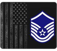 IUBBKI Air Force Master Sergeant 1st SGT Diamond Rank Tappetino per mouse Tappetino per mouse in pelle antiscivolo 10x12 pollici