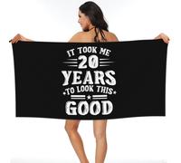 IUBBKI Asciugamano da spiaggia Happy 20th Birthday, asciugamano da bagno oversize per uomo e donna, asciugamano assorbente ad asciugatura rapida per viaggi, piscina, yoga, palestra, sport, 31,5"X63"