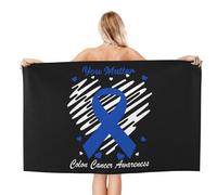 IUBBKI Asciugamano da spiaggia oversize per la sensibilizzazione sul cancro al colon, assorbente e ad asciugatura rapida, senza sabbia, per nuoto, viaggi, yoga, accessori da spiaggia 32"X52"
