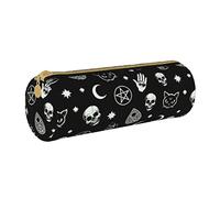 IUBBKI Astuccio in pelle CatSkullMoonStar Holder Pouch Box Makeup Bag Organizer con cerniera per ufficio scolastico