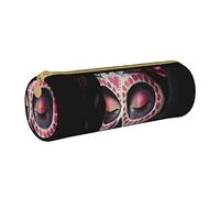 IUBBKI Astuccio in pelle DayOfTheDeadSugarSkull Holder Pouch Box Makeup Bag Organizer con cerniera per ufficio scolastico