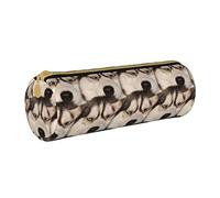 IUBBKI Astuccio in pelle divertenteNoiosoSiberianHuskyPorta cane Pouch Box Makeup Bag Organizer con cerniera per ufficio scolastico