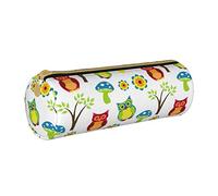 IUBBKI Astuccio in pelle FloralOwlMushroomTree Holder Pouch Box Makeup Bag Organizer con cerniera per ufficio scolastico