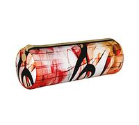 IUBBKI Astuccio in pelle HeartsMusicNotesMusicClefs Holder Pouch Box Makeup Bag Organizer con cerniera per ufficio scolastico