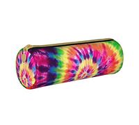 IUBBKI Astuccio in pelle RainbowSpinTieDye Holder Pouch Box Makeup Bag Organizer con cerniera per ufficio scolastico
