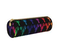 IUBBKI Astuccio in pelle TieDyeCrawfishRainbow Holder Pouch Box Makeup Bag Organizer con cerniera per ufficio scolastico