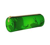 IUBBKI Astuccio in pelle TropicalFrogShadowOnLeaf Holder Pouch Box Makeup Bag Organizer con cerniera per ufficio scolastico