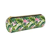 IUBBKI Astuccio in pelle TropicalLeavesFlamingoSummer Holder Pouch Box Makeup Bag Organizer con cerniera per ufficio scolastico