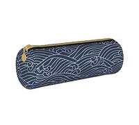 IUBBKI Astuccio in pelle TsunamiBigWavesJapenCulture Holder Pouch Box Makeup Bag Organizer con cerniera per ufficio scolastico