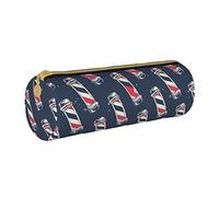 IUBBKI Astuccio in pelle VintageBarberPole Holder Pouch Box Makeup Bag Organizer con cerniera per ufficio scolastico
