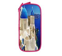 IUBBKI Astuccio per matite Borsa per penne Isola di Santorini Vista mare Borsa per matite di grande capacità Organizzatore per penne Astuccio per matite Scuola universitaria per ragazzi e ragazze