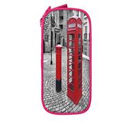 IUBBKI Astuccio per matite Borsa per penne London Red Telephone Booth Borsa per matite di grande capacità Organizer per penne Astuccio per matite College School for Boys Girls