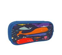 IUBBKI Astuccio per matite Borsa per penne Ocean Whale Fish Octopus Borsa per matite di grande capacità Organizer per penne Astuccio per matite College School for Boys Girls
