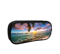 IUBBKI Astuccio per matite Borsa per penne Palm Tree Sunset Beach Borsa per matite di grande capacità Organizzatore per penne Astuccio per matite Scuola universitaria per ragazzi e ragazze