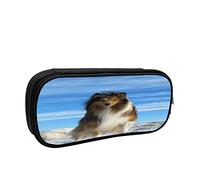 IUBBKI Astuccio per matite Borsa per penne Simpatico cane Shetland Borsa per matite di grande capacità Organizzatore per penne Astuccio per matite Scuola universitaria per ragazzi e ragazze