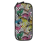 IUBBKI Astuccio per matite colorato Splash di Zebra Astuccio portapenne durevole di grande capacità con custodia fissa con cerniera