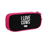 IUBBKI Astuccio per matite I Love Cows Astuccio per matite portatile per ufficio a doppio strato di grande capacità