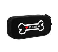IUBBKI Astuccio per matite I Love My Boxer Dog Astuccio per matite portatile a doppio strato per ufficio e scuola di grande capacità