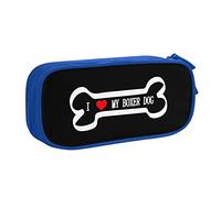 IUBBKI Astuccio per matite I Love My Boxer Dog Astuccio per matite portatile a doppio strato per ufficio e scuola di grande capacità