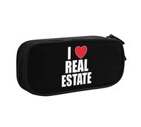 IUBBKI Astuccio per matite I Love Real Estate Astuccio per matite portatile per ufficio a doppio strato di grande capacità