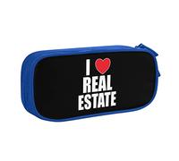 IUBBKI Astuccio per matite I Love Real Estate Astuccio per matite portatile per ufficio a doppio strato di grande capacità