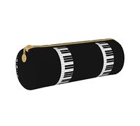 IUBBKI Astuccio per matite in pelle bianco e nero Porta chiavi per pianoforte Custodia per borsa per trucco Organizzatore con cerniera per ufficio scolastico