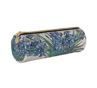 IUBBKI Astuccio per matite in pelle Iris VanGogh Organizer per borsa porta trucchi vintage con cerniera per ufficio scolastico