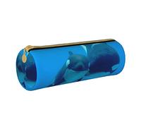 IUBBKI Astuccio per matite in pelle PandaBabyKillerWhale Portamonete Scatola porta trucchi Organizzatore con cerniera per ufficio scolastico