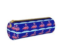 IUBBKI Astuccio per matite in pelle ShiningChristmasFlamingoLight Holder Pouch Box Makeup Bag Organizer con cerniera per ufficio scolastico