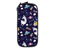 IUBBKI Astuccio per matite Llama Unicorn In Space Astuccio portapenne durevole di grande capacità con custodia fissa con cerniera