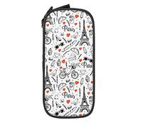 IUBBKI Astuccio per matite Romance Paris Torre Eiffel Astuccio portapenne durevole di grande capacità con custodia fissa con cerniera