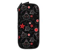 IUBBKI Astuccio per matite Satan Goat Head Devil Astuccio portapenne durevole di grande capacità con custodia fissa con cerniera